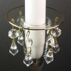 Bobeches -Gold Edged Round Glass Drip Catchers With 6 Ornaments